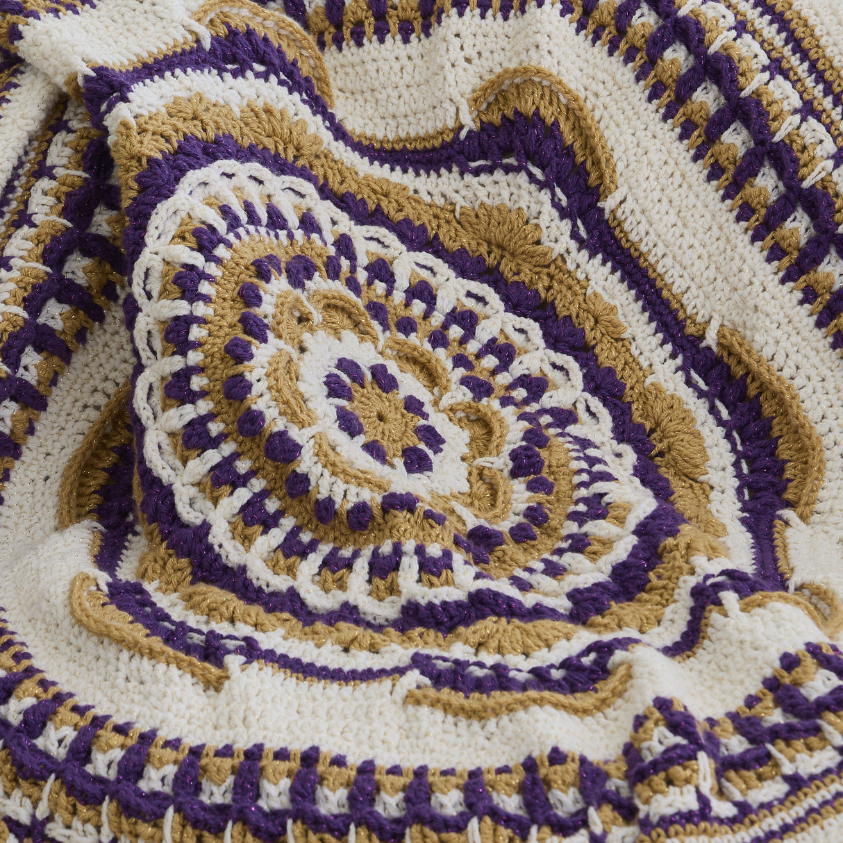 Sparkle Mandala Throw - Purple/Topaz