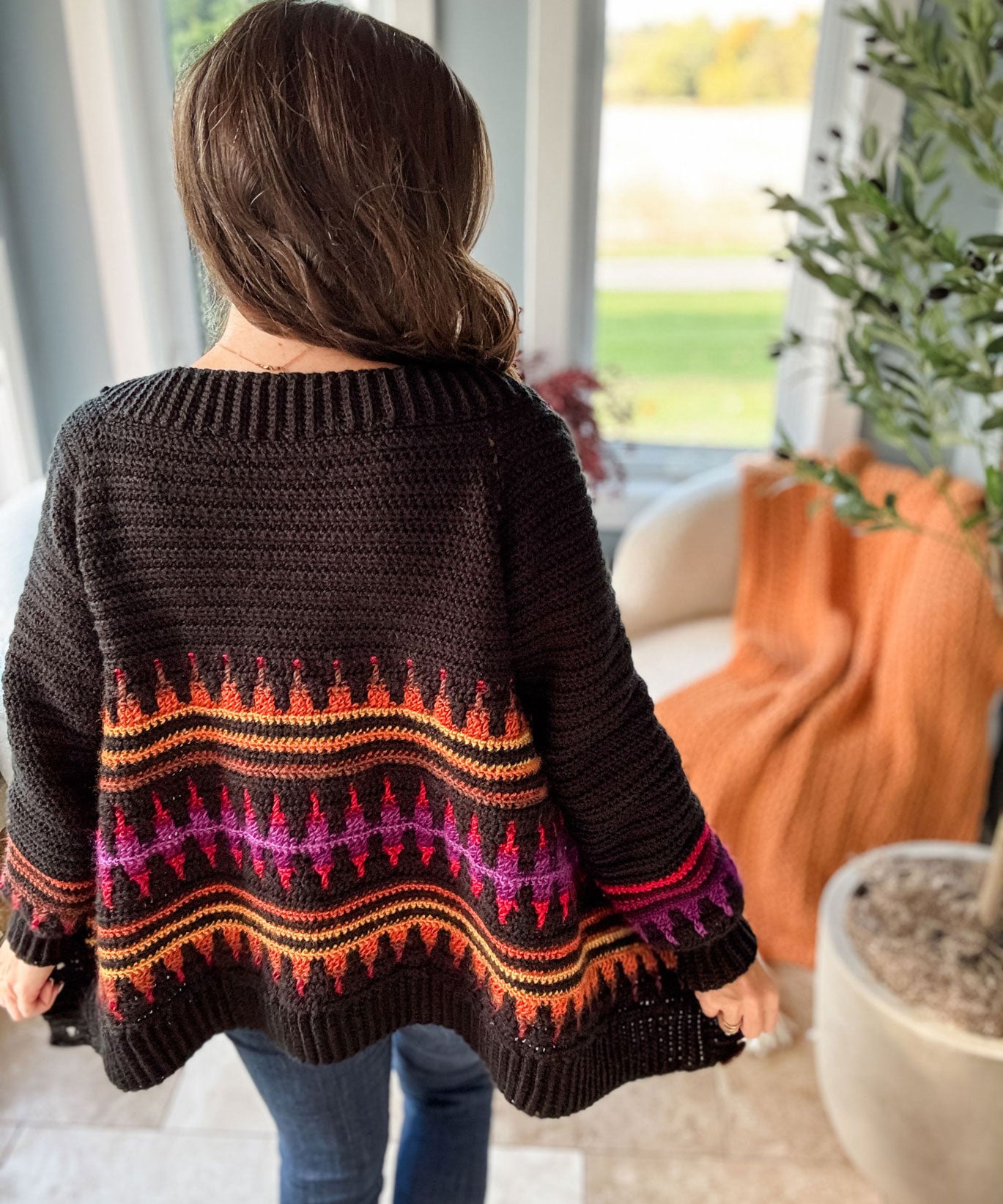 Autumn's Charm Mosaic Hip Length Cardigan – Mary Maxim Ltd