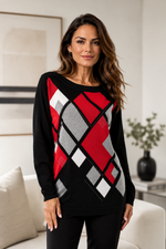 Black & Red Argyle Sweater