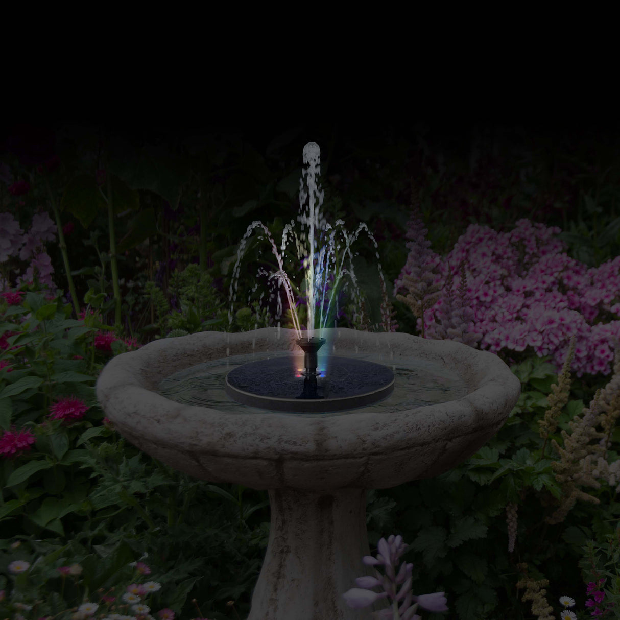 Solar Colour-Changing Water Fountain