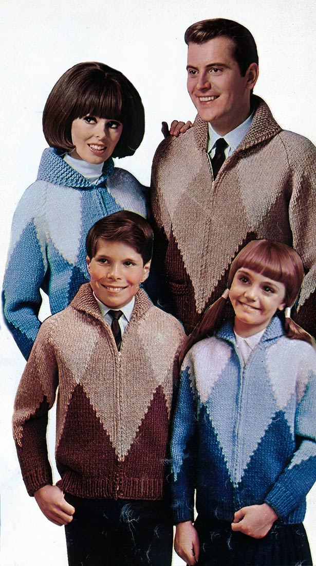 Ladies' and Youths' Harlequin Cardigan Pattern