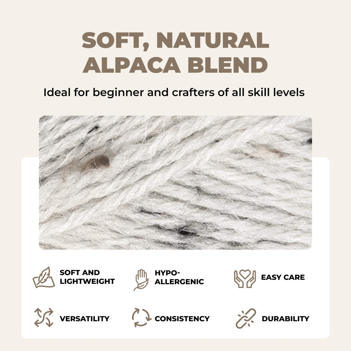 Mary Maxim Natural Alpaca Tweed