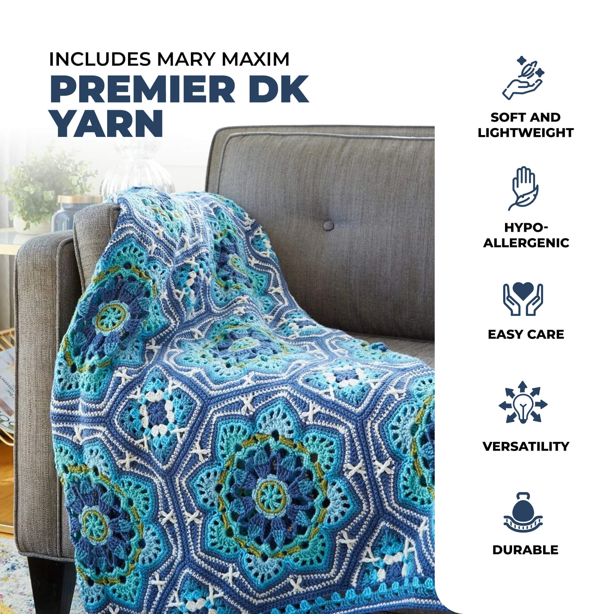 Light Blue Persian Tiles Throw – Mary Maxim Ltd Light Blue Persian Tiles Throw – Mary Maxim Ltd