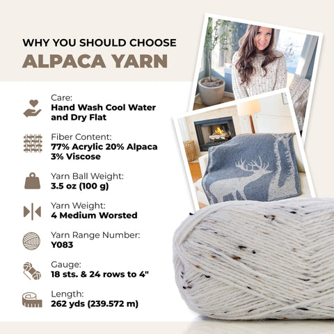 Tweed d'alpaga naturel Mary Maxim