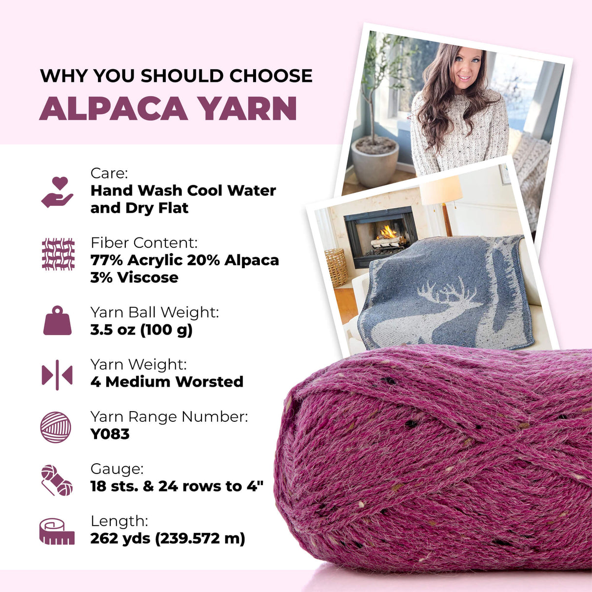 Mary Maxim Natural Alpaca Tweed