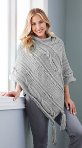 Cabled Panels Poncho