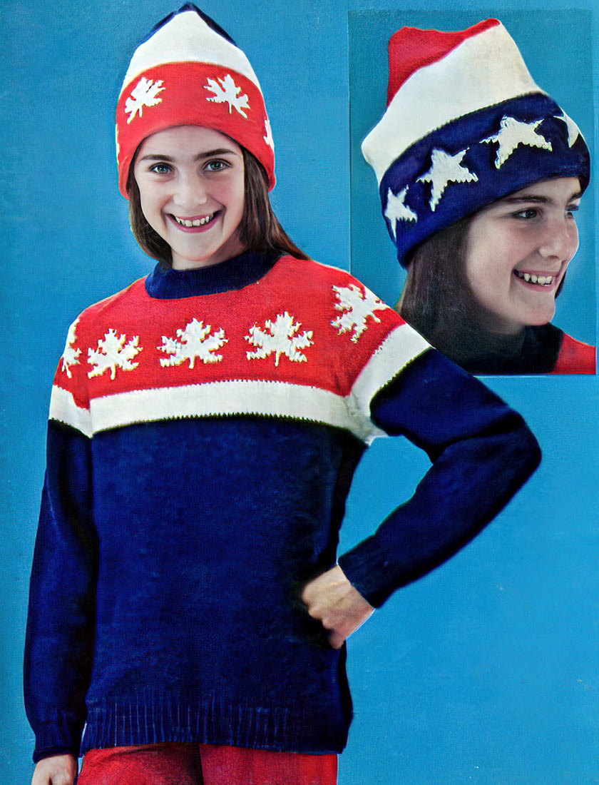 Maple Leaf or Stars Ski Hat Pattern