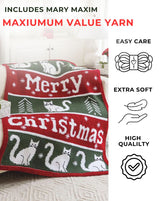 Meowy Christmas Crochet Blanket