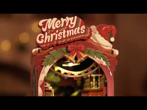 Christmas Street Book Nook Wood Model Kit