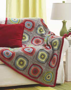 Free Circles in Squares Blanket Crochet Pattern