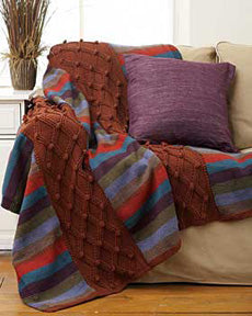 Free Stripes & Cables Afghan Knit Pattern
