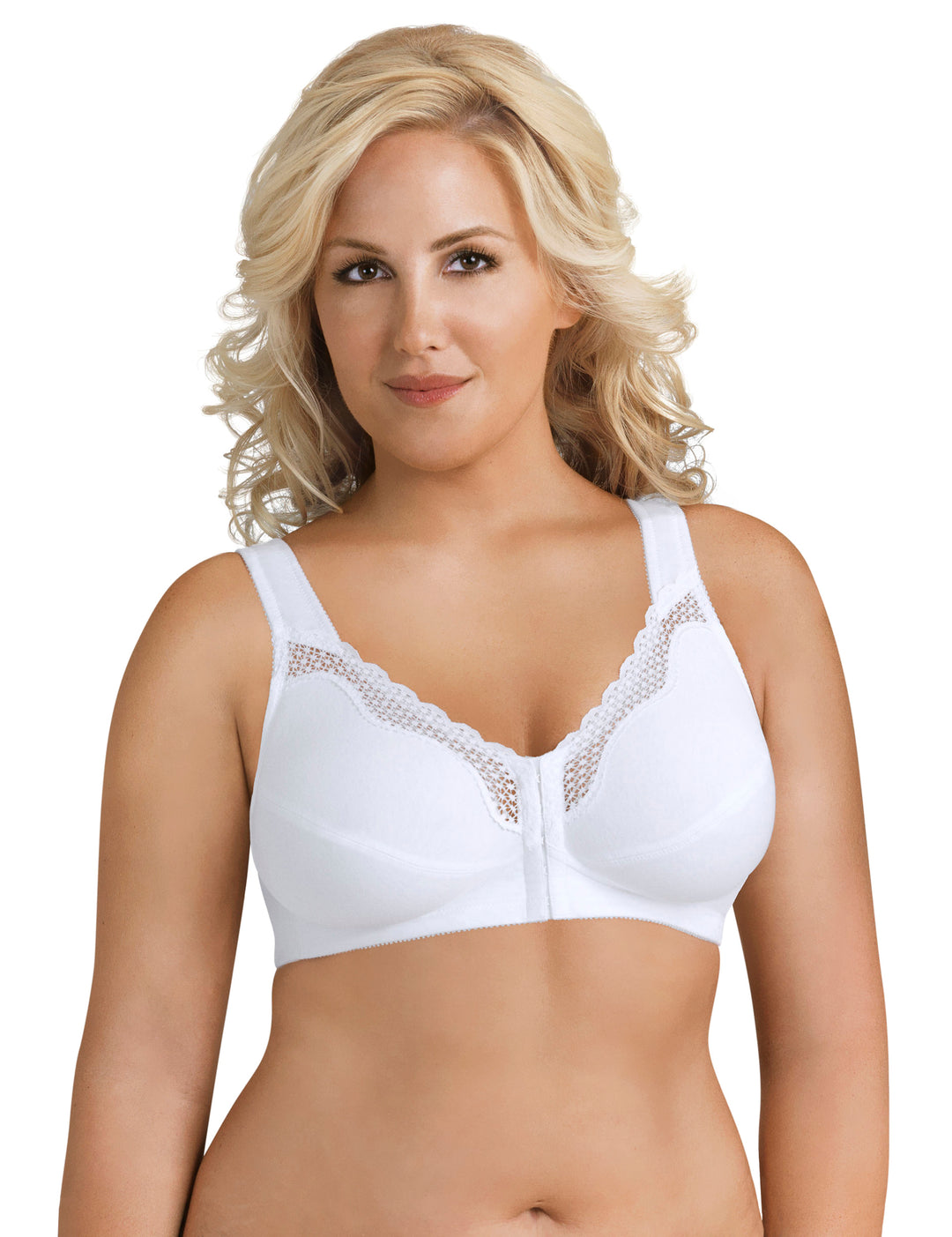 FULLY® Front Close Cotton Posture Bra with Lace