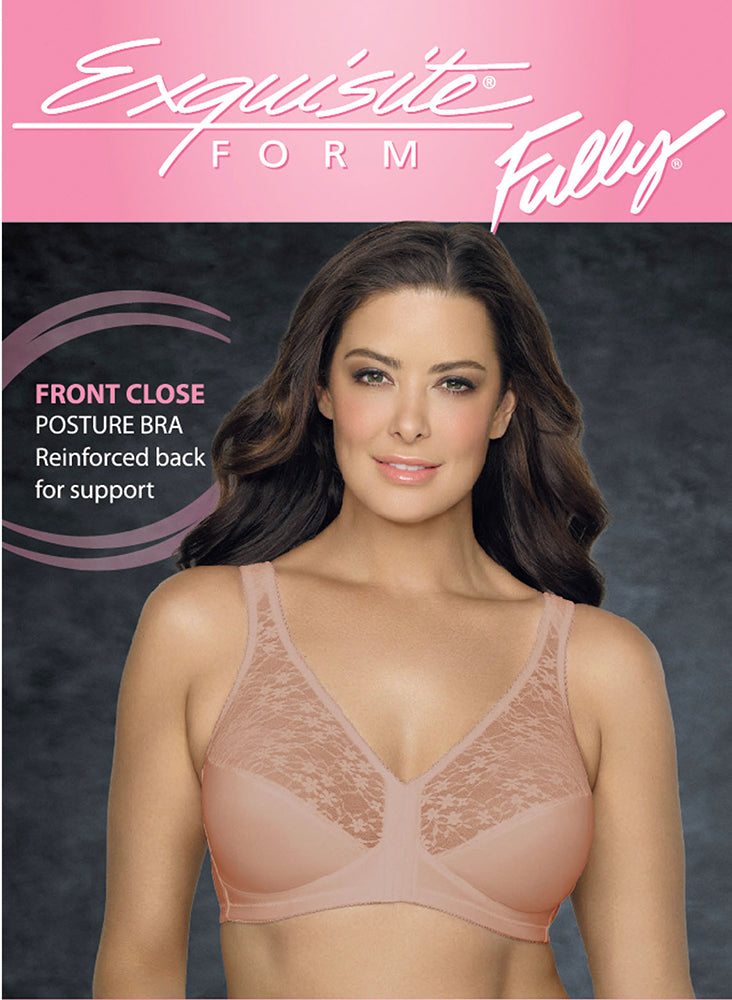 FULLY® Lace Wireless Back & Posture Support Bra with Front Closure