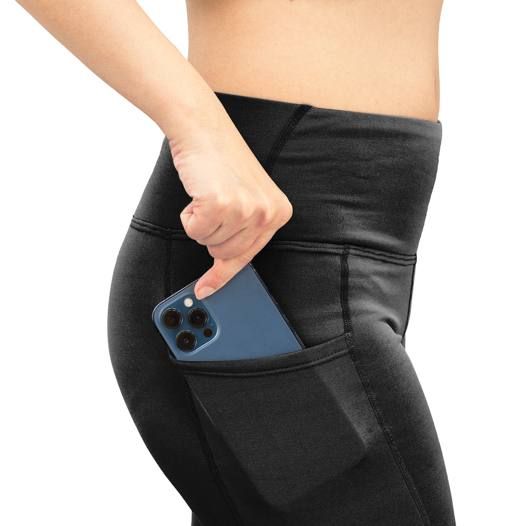 High Waisted Thermal Yoga Pants with Pockets