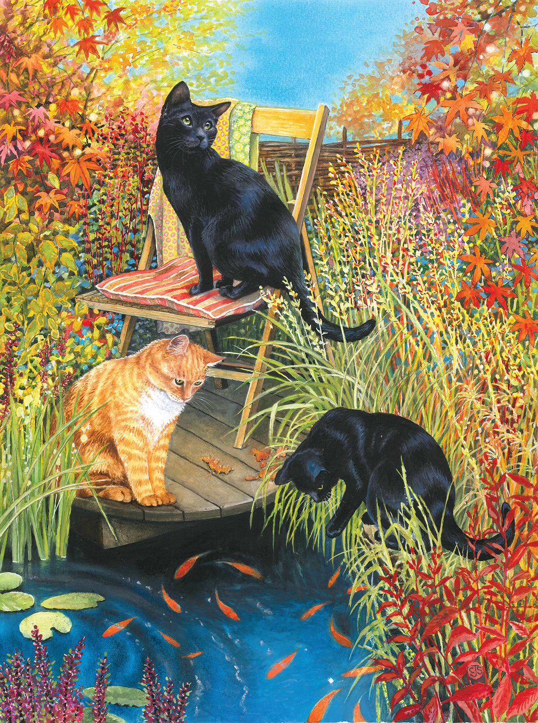 Cats and Koi Jigsaw Puzzle