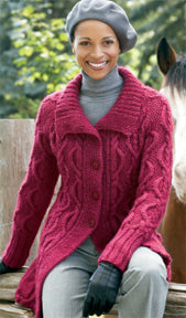 Free Long Cabled Cardigan Knit Pattern