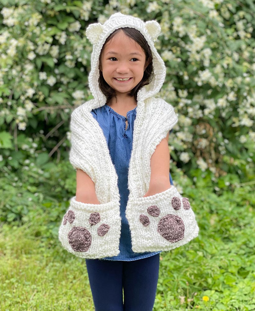 Paw Prints Hooded Scarf Kit