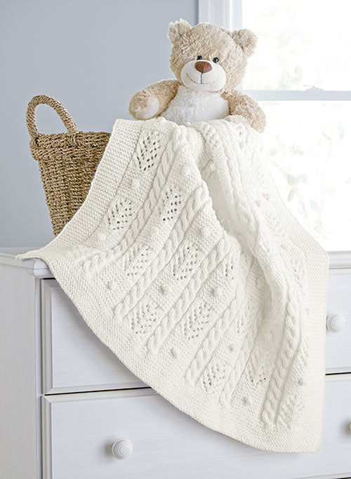 Cables and Bobbles Baby Blanket