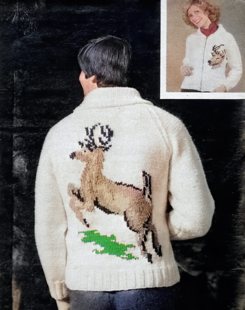 Ladies' and Youths' Whitetail Deer Cardigan Pattern