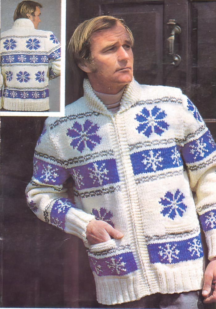 Men's Snowflake Cardigan Pattern