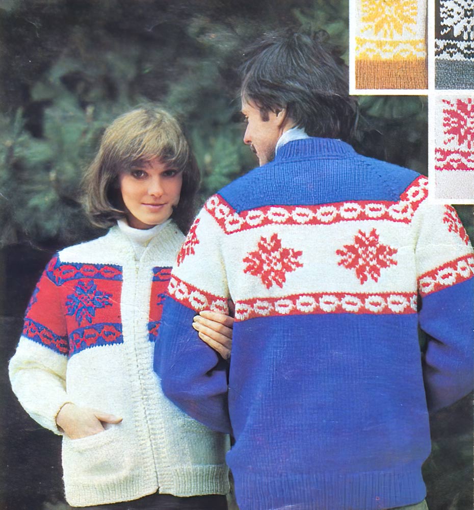 Ladies' or Youth's Cardigan & Toque - Northern Stars Pattern