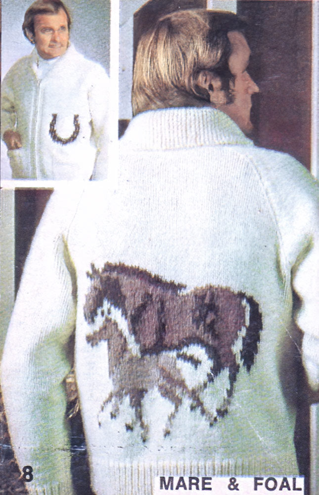 Ladies' or Youth's Horse Cardigan Pattern