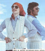 Modèle de gilets torsadés pour elle et lui