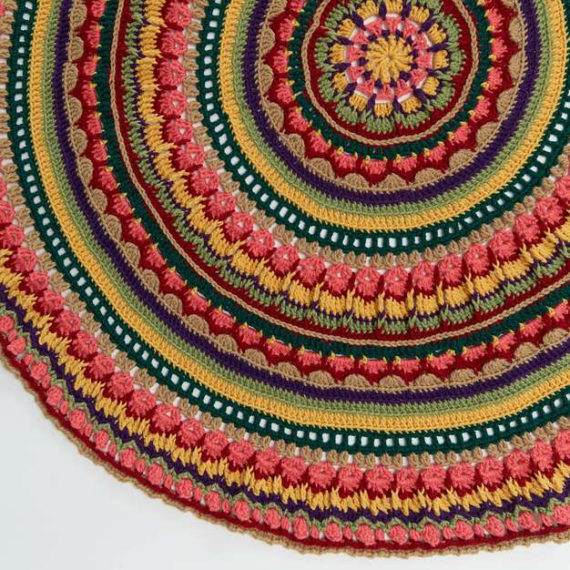 Free Circular Fall Mandala Crochet Throw Pattern
