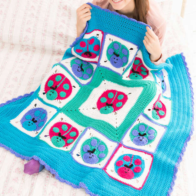 Free Lucky Ladybug Crochet Throw Pattern