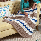Free Stitch a Hug Waves Throw Knit Pattern