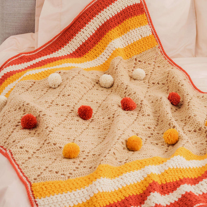 Free Pompom Party Crochet Blanket Pattern