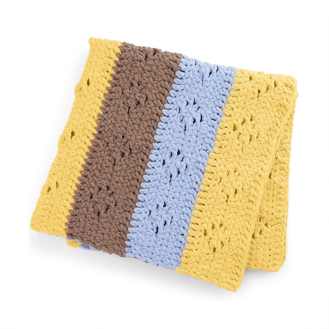 Free Crochet Eyelet Striped Blanket Pattern