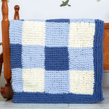 Free Knit Gingham Panels Blanket Pattern