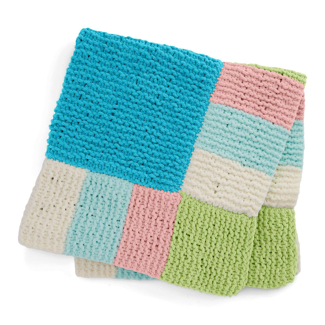 Free Checks & Rows Knit Blanket Pattern
