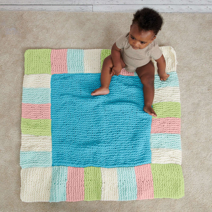 Free Checks & Rows Knit Blanket Pattern