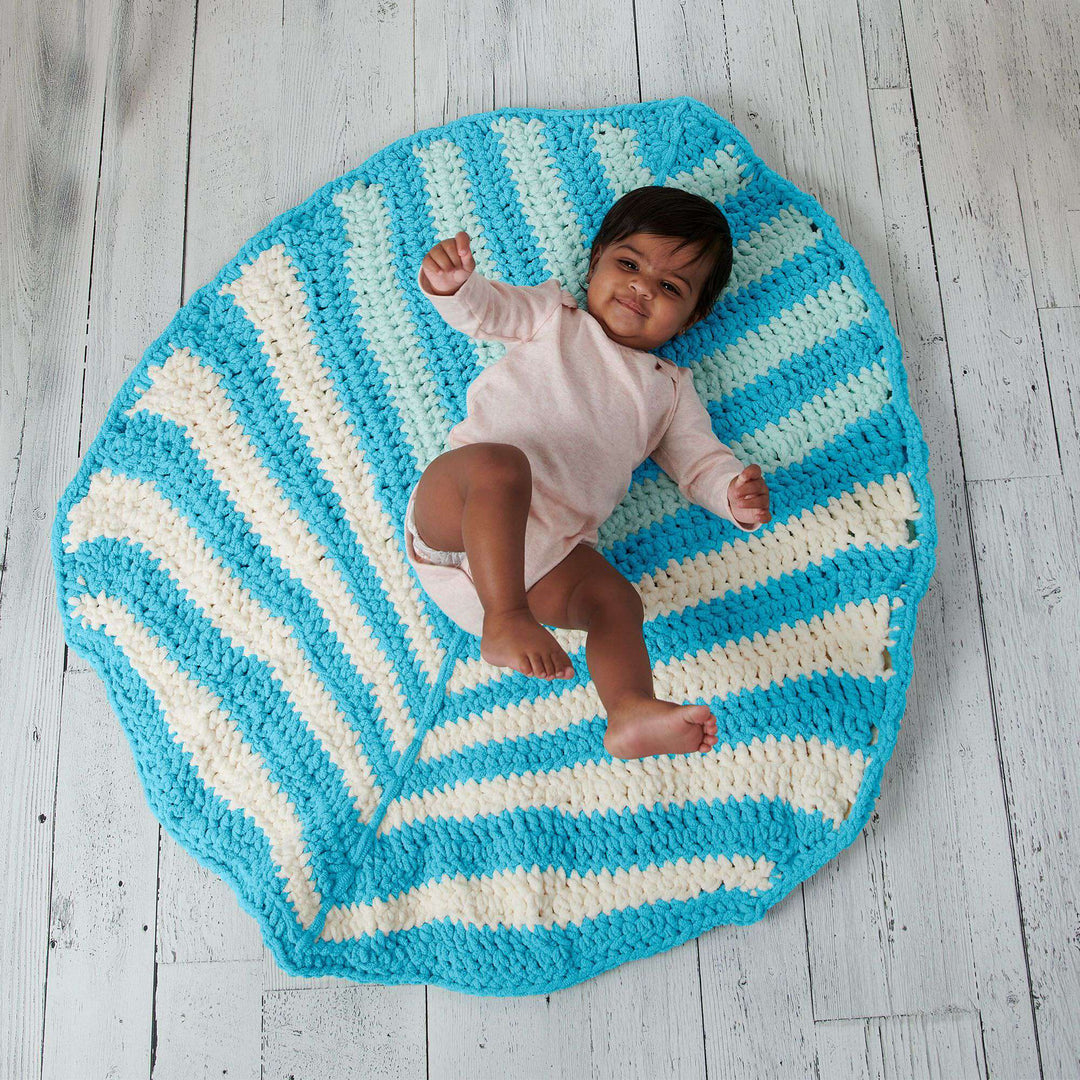 Free Leafy Time Crochet Baby Playmat Pattern