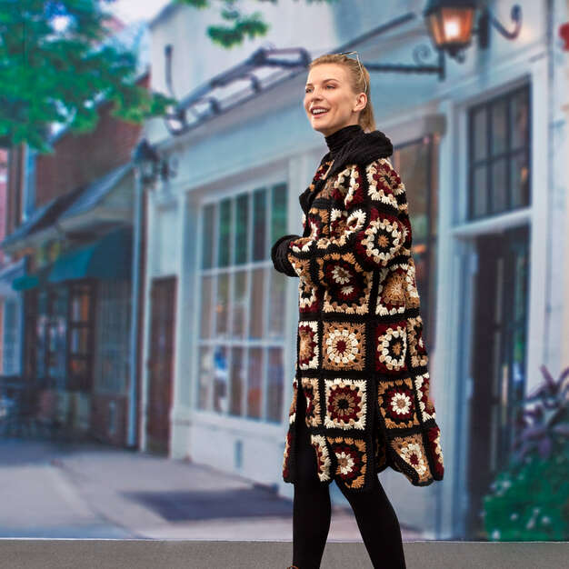 Coatigan gratuit à motif Grannies