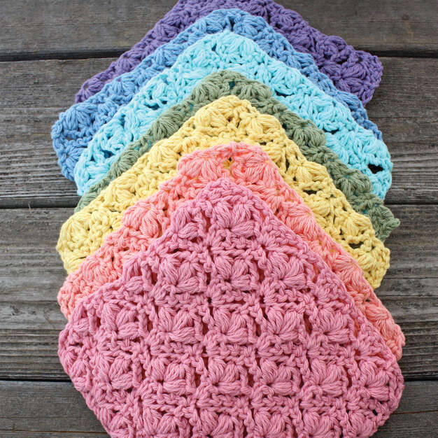 Free Crochet Flowers Dishcloth Pattern