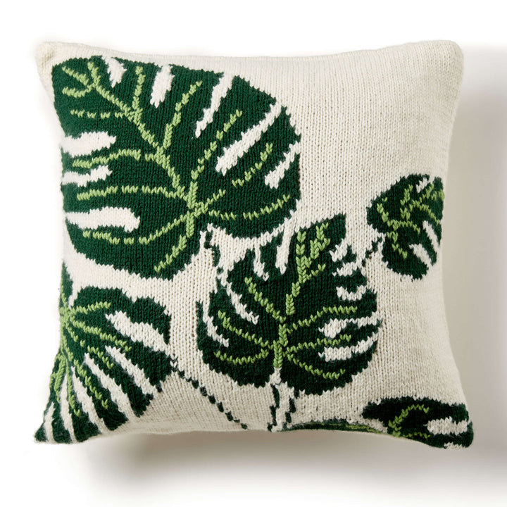 Free Tropical Leaf Knit Pillow Pattern