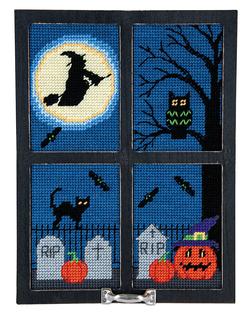 Kit de toile en plastique pour cadre de fenêtre Spooky Night