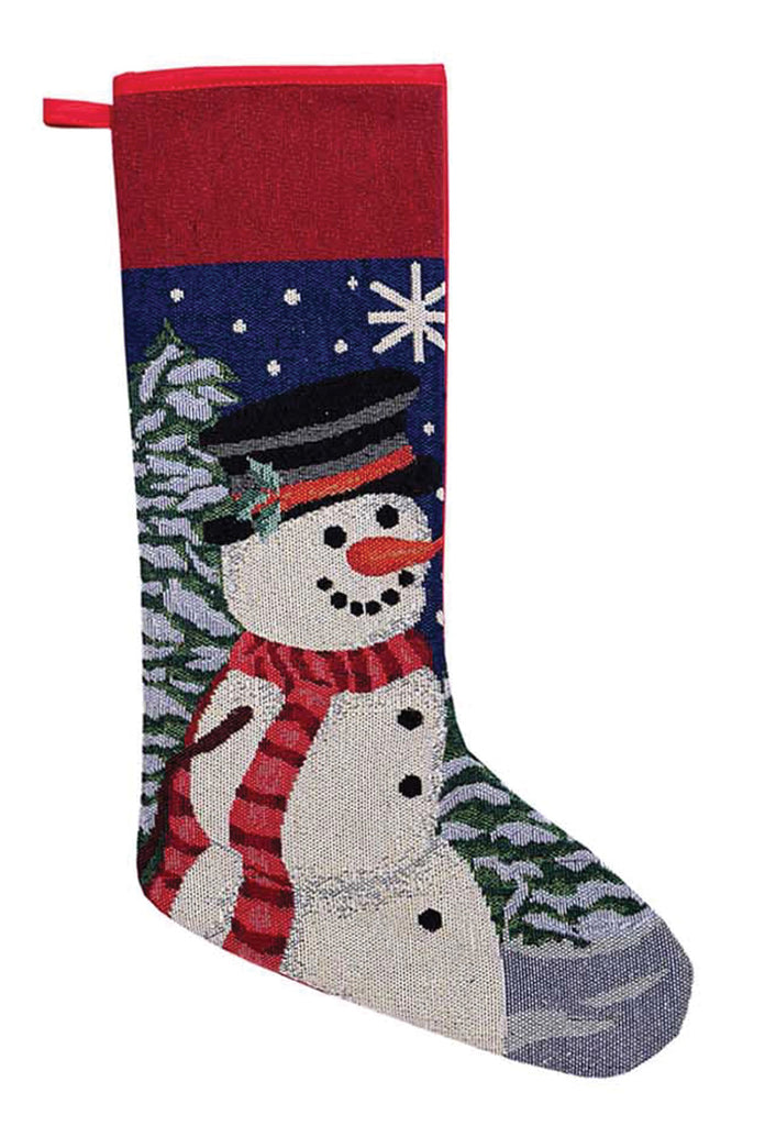 Christmas Snowman Tapestry Stocking
