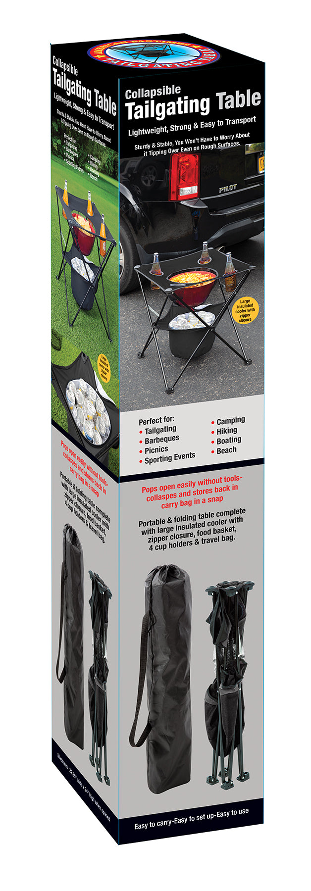 Collapsible Tailgating Table with Insulated Bag