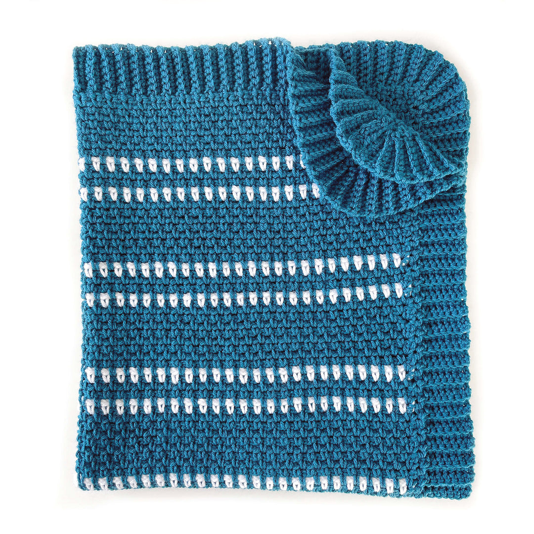 Modern Moss Stitch Crochet Baby Blanket