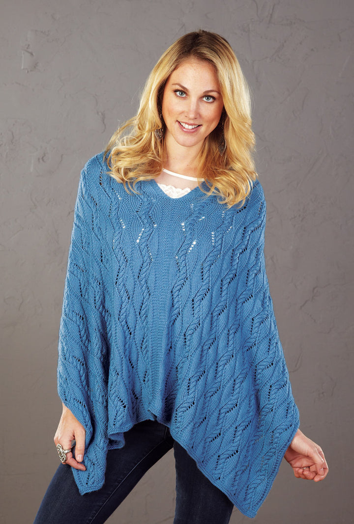 Sloping Cables Poncho Pattern