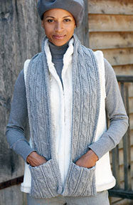 Free Cabled Scarf with Pockets Knit Pattern