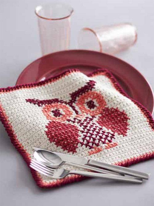 Free Owl Cross Stitch Dishcloth Pattern