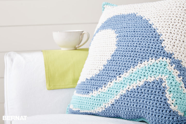 Free Catch a Wave Crochet Pillow Pattern