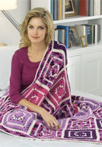 Free Passionate About Purple Throw Crochet Pattern