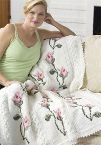 Free Rosebud Throw Crochet Pattern