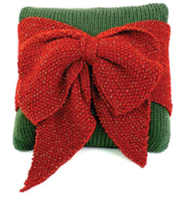 Free Christmas Bow Pillow Knit Pattern